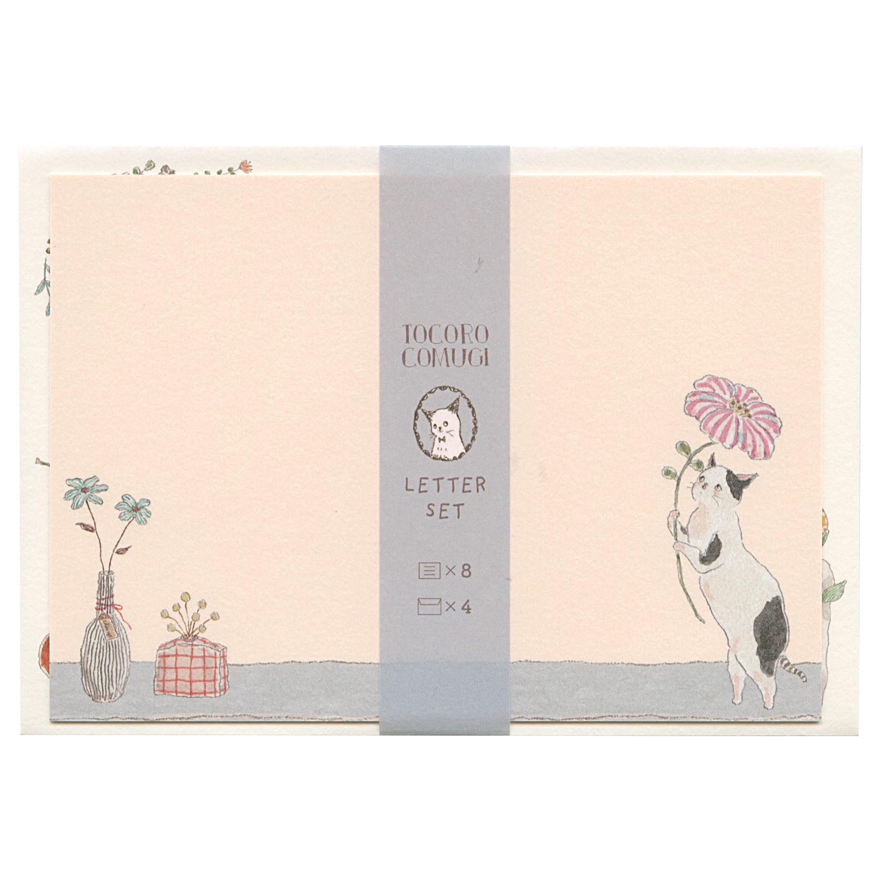 Amazon.co.jp: トコロコムギ コムギアニマル レターセット 【花】猫